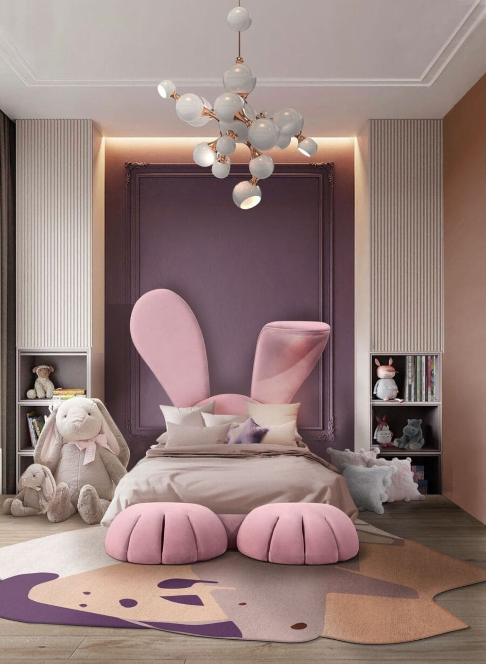 Kids have very specific visions of how they want to decorate their luxury bedrooms, and those ideas are also often inspired by epic movie sets and elaborate fairy tales backdrops. This amazing bunny-shaped kids' bed was inspired by Alice in Wonderland and it belongs to Circu.