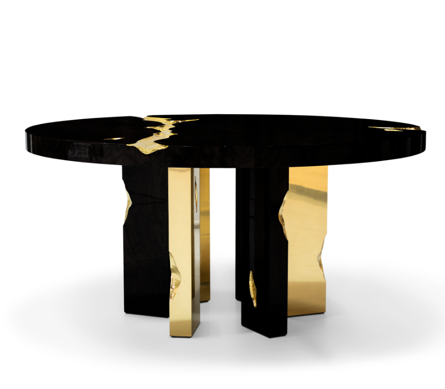 empire round black dining table