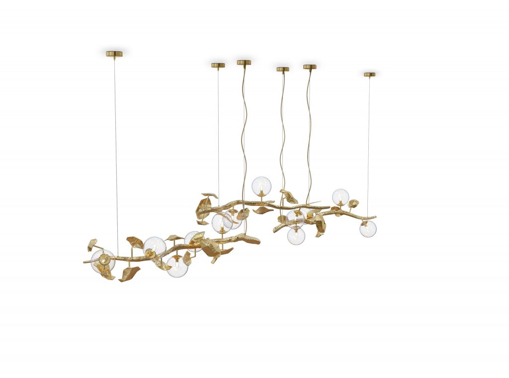 Cannes - suspension golden lamp