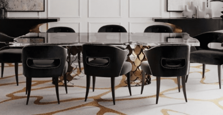 Modern velvet dining chairs 